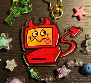 Edgar Keycharm - Edgar Electric Dreams Reversible Acrylic Charm Keychain, Keyring Cute Accessory, Fun Charm For Backpack Or Purse | High Quality and Customer Favorite Items