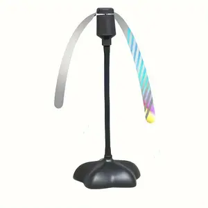Portable Table Fly Fan with Holographic Blades, Fly Repellent Design for Outdoors & Indoors, Ideal for Picnics, Bbqs, Parties