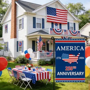 250 Anniversary USA Garden Flag, 250th Anniversary America Flag 250 Year Patriotic Banner American 4th of July Freedom Yard Sign Double-Sided Waterproof 1776-2026 Commemorative Flag 12x18 Inch