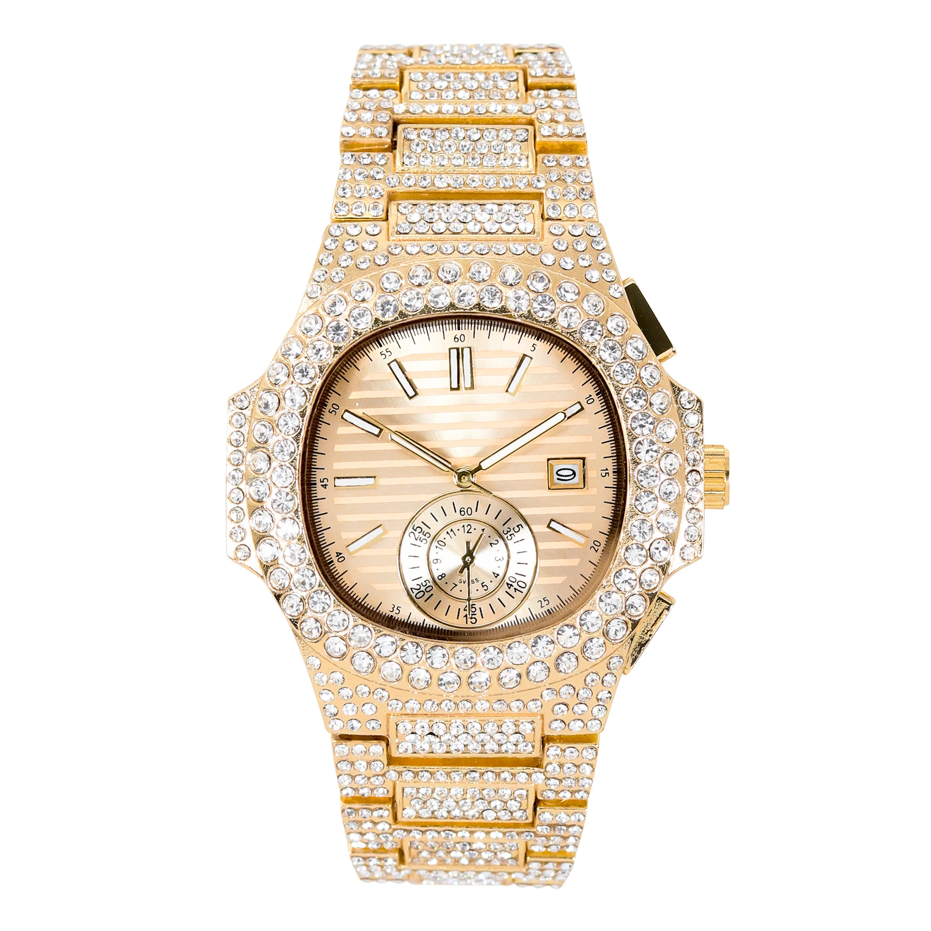 Men's 43mm Quartz Watch – Statement Dial, Adjustable Band – Alloy with Coated Finish
