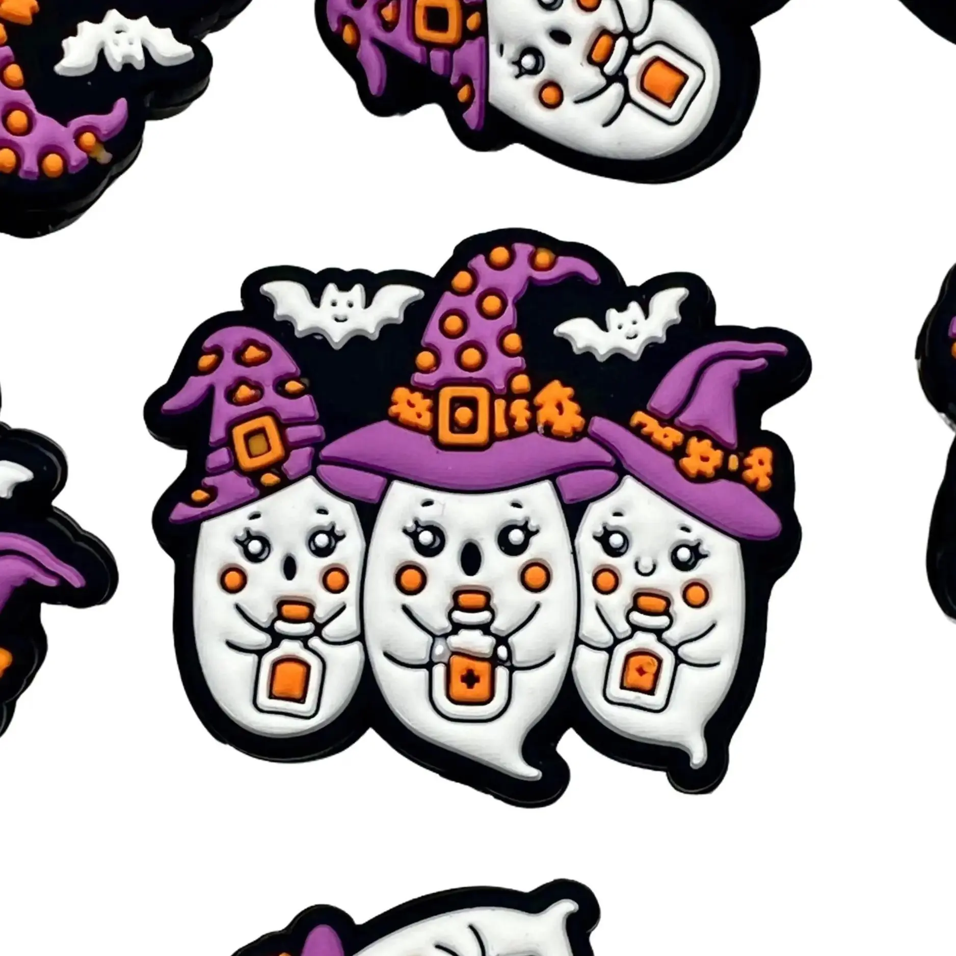 1pc Let's Get Spooky Silicone Focal Beads | Halloween Ghost Witchy Theme Craft & DIY Supplies