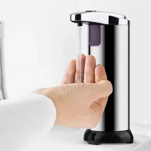 Delaman Automatic Liquid Soap Dispenser Touchless Battery Operated Stainless Steel Silver Delaman