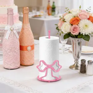 Pink Bow Paper Towel Holder Cute Kitchen Accessories for Bathroom Decor Coquette Room 3D Handmade Housewarming Gift