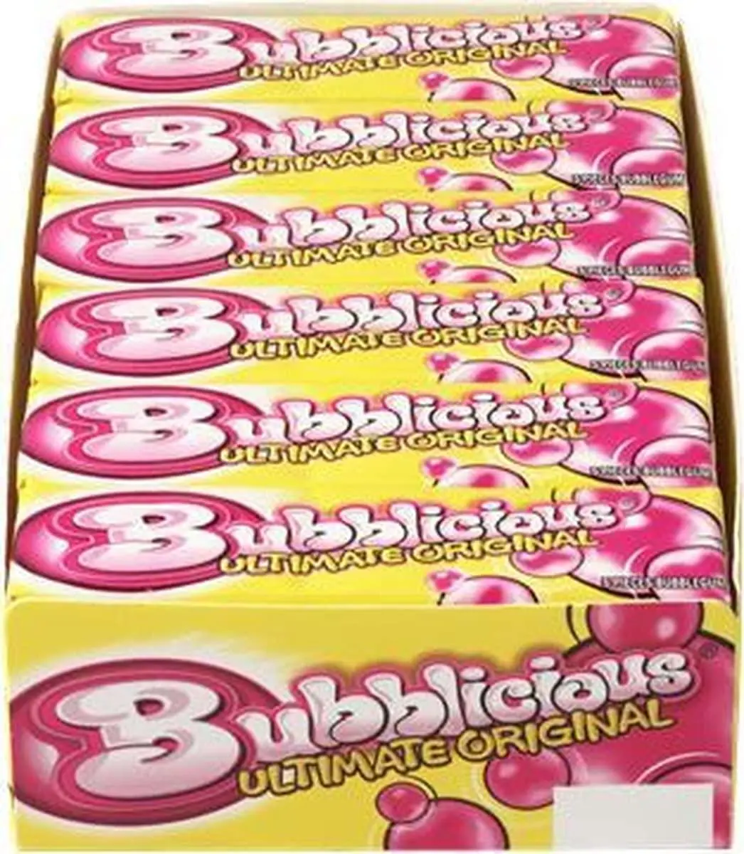 Bubblicious Original Gum 5pc 18 ct Tray