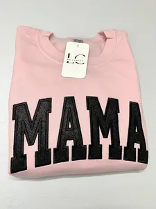 Black Glitter Pink Sweater | Embroidered Mama Sweater | Cozy and Stylish Mom Sweatshirt | Sparkly Mom Life Apparel | Unisex Sweatshirt | Perfect Mom Gift