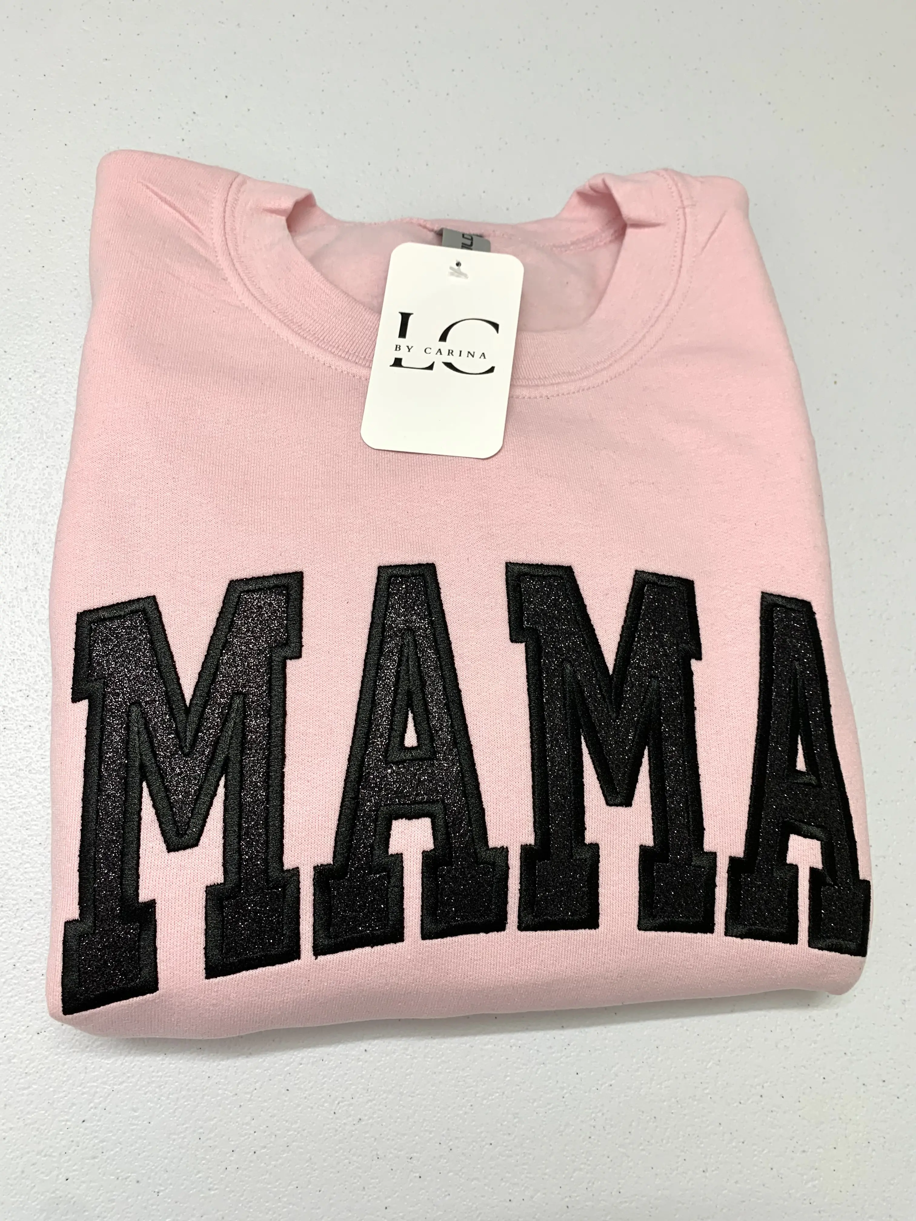 Black Glitter Pink Sweater | Embroidered Mama Sweater | Cozy and Stylish Mom Sweatshirt | Sparkly Mom Life Apparel | Unisex Sweatshirt | Perfect Mom Gift