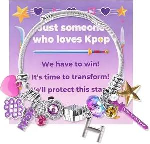 Valentine's Best Gifts Kpop Bracelet Gift for Best Friend/Girlfriend Custom Fan Bracelet Set Kpop Merch Jewelry Collection for ARMY BLINK ONCE Minimalist K-pop Bracelets for Office School or Special Occasions