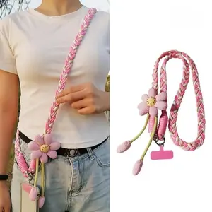 Cute Flower Mobile Phone Lanyard Crossbody Strap - Universal Hands-Free Cellphone Accessory for iPhone & Android, Teacher Must-Have Smartphone Strap, Ideal for Travel, Daily Use, Phone Decoration & Gifting