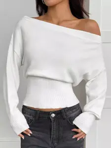 One Shoulder Cropped Sweater One Shoulder Cropped Sweater
