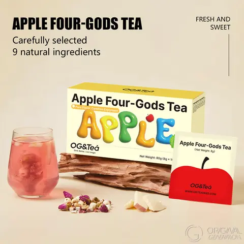 Immune Boost Tea Apple Tea 80g (8g x 10 packs) Caffeine Free With Lotus Seed, Pear, Apple, Rose, Chinese Yam, Poria Cocos, Dragon Fruit, Hawthorn