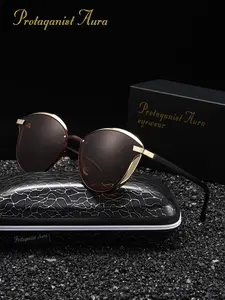 Protagonist Aura Fashion Vacation Style Polarizing Film Sunglasses Cat Eye Frames Show Face, Small Beach Beach Vacation Reduces Glare And Uv Protection