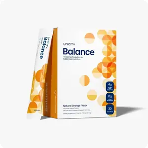 Unicity Balance Natural Orange—Stay Full Longer by slowing Carbohydrate Absorption (30 Packets). Helps Support a Healthy Digestive System and Keeps Your Body Well maintained (30-Day Supply)