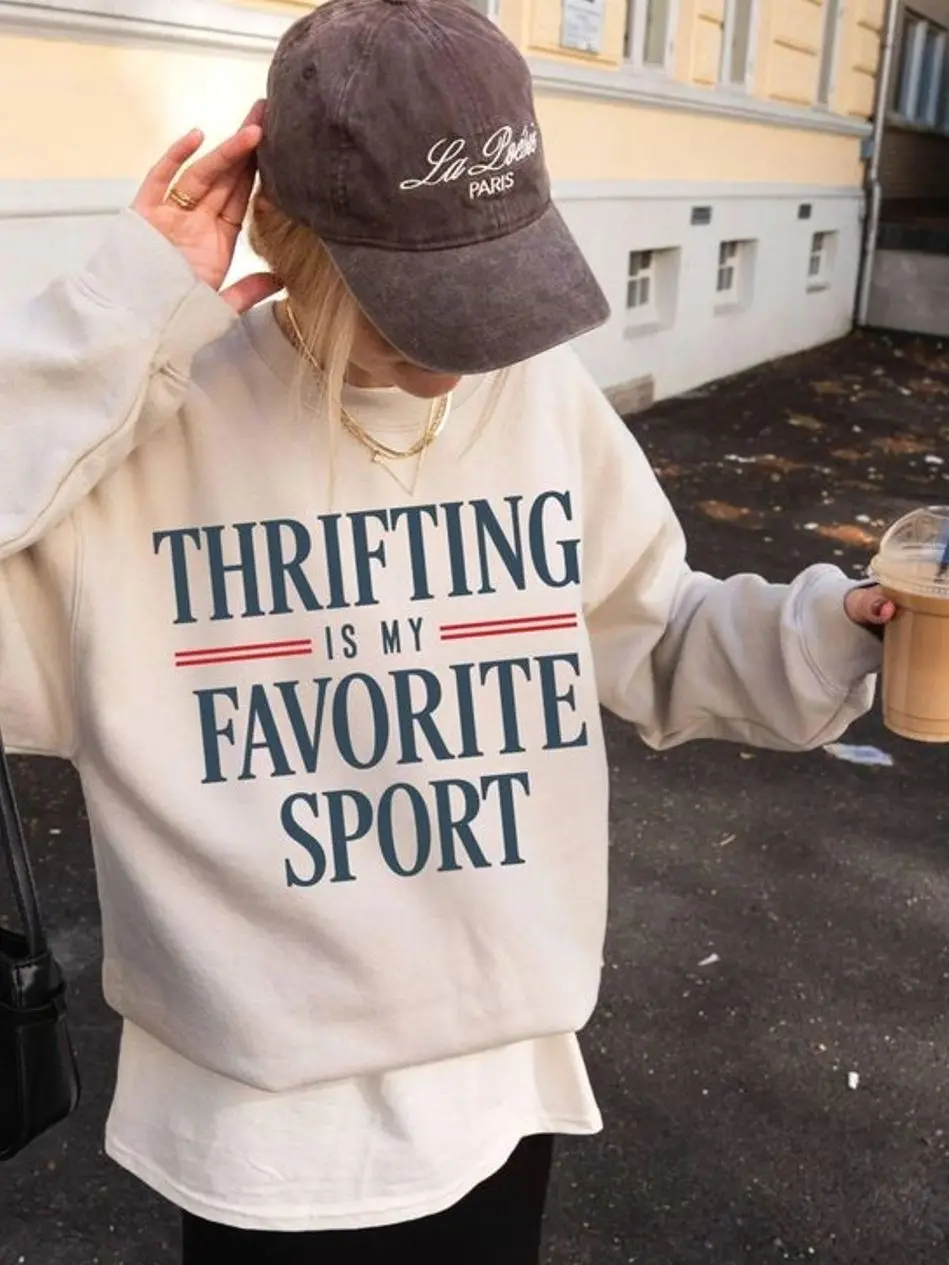 Thrift Sweatshirt Cozy Loungewear Gift for Homebody Club Retro Crewneck Vintage Sweater Cute Graphic Tee Y2K 90s Shirt Antique Collector