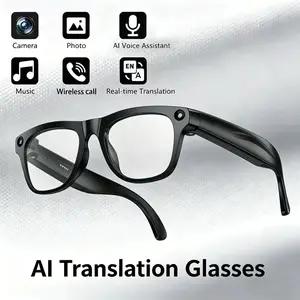 Ai Smart Glasses with Real-Time Multilingual Support, Blue Light Protection, Bluetooth-compatible Compatible, Ideal for Travel and Business