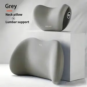 Car Driving Car Pillow Set Neck and Waist Black Foam Neck Pillow Memory Lumbar Pillow