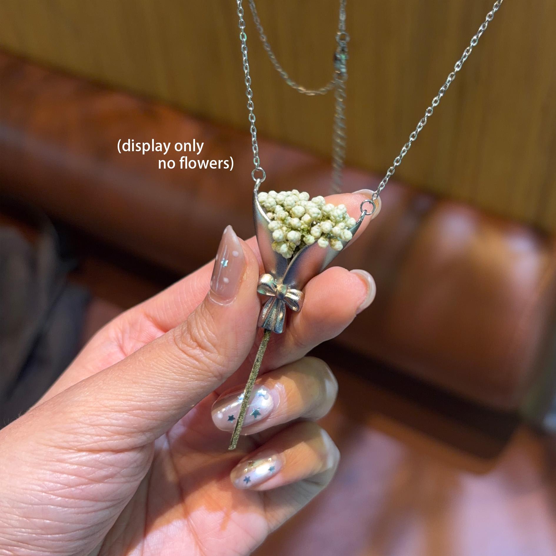 DIY Bouquet Necklace – Create your own custom floral accessory by inserting dried or fresh stems. Holiday gifts for friends and family