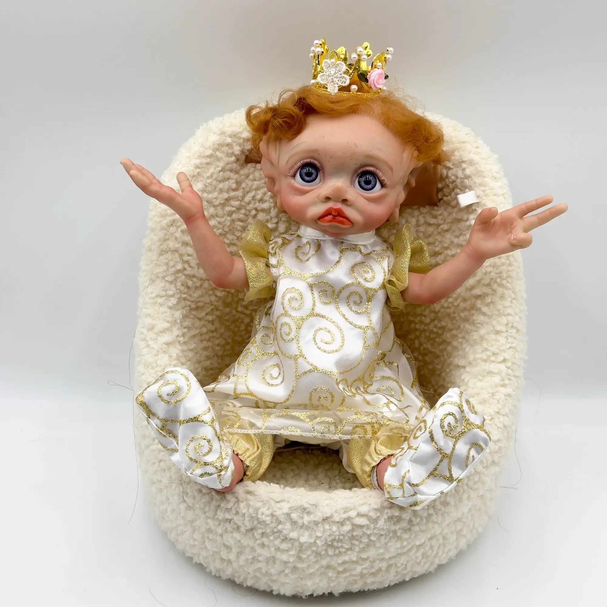 Reborn Baby Dolls Elf Girl 16 Inch 42cm Reborn Dolls Fairy Reborn Toddler Doll Realistic Newborn Soft Full Body Vinyl Baby Dolls Toy Gift