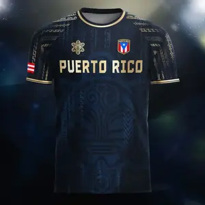 Puerto Rican Soccer Jersey for Men Women, Puerto Rico Football Jersey, Soccer Shirt for Fans, Custom Name and Number, Breathable Mesh Football Top, All Seasons Casual Style