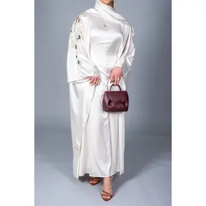 HOOR - White Satin Abaya