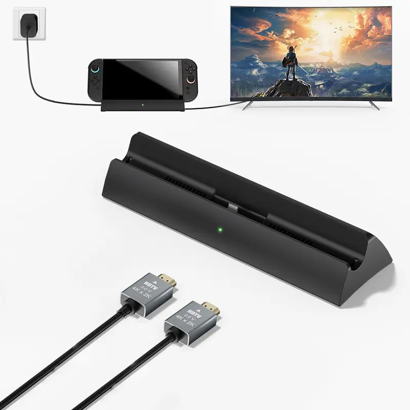 RUNTOGOL 2026 Switch 2 Docking Station with   TV dock 4K HD Adapter, USB 3.0 Port, USB-C Port and Included HD Cable - Game Charger Stand Kit for Console Gaming Accessories