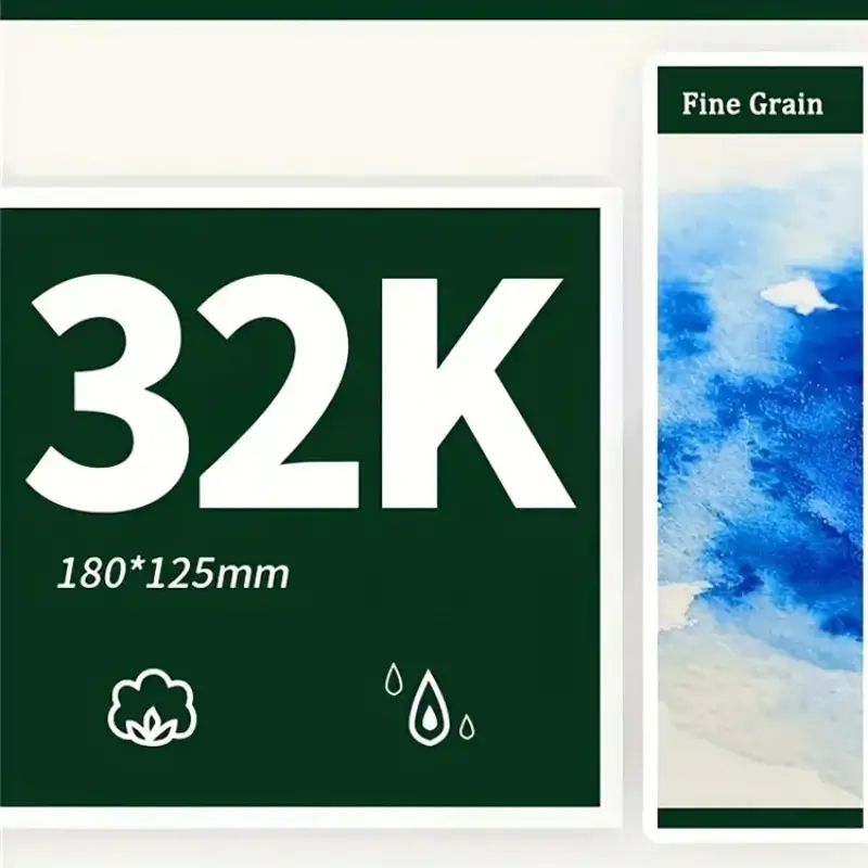 32k Artist Watercolor Paper, Coarse Medium Fine Grain, for Acrylic Gouache Drawing, Thick Paper, Adult Watercolor Painting, Art Supplies, Art Materials