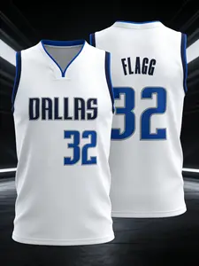 Men's Embroidered Basketball Jersey, Round Neck Mesh Sports Vest, Breathable Athletic Top, Full Digit Stitching, Casual Wear, Sportswear Clothing S-3xl