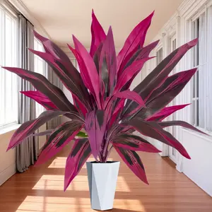 1pc or 2pcs Large Purple Boston Ferns, Artificial Plant - 17 realistic leaves, pink and purple rainforest theme, plastic, maintenance-free, suitable for weddings, parties, home decoration, graduation gifts, vivid green plants, simulated t
