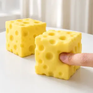 buy one get oneSquishy Cheese Block,  Fidget Stress Ball with Super Soft Texture, Sensory Toy for Relaxation, ASMR Squeeze, Fun Desk DecorThe most suitable gift for Mother's Day