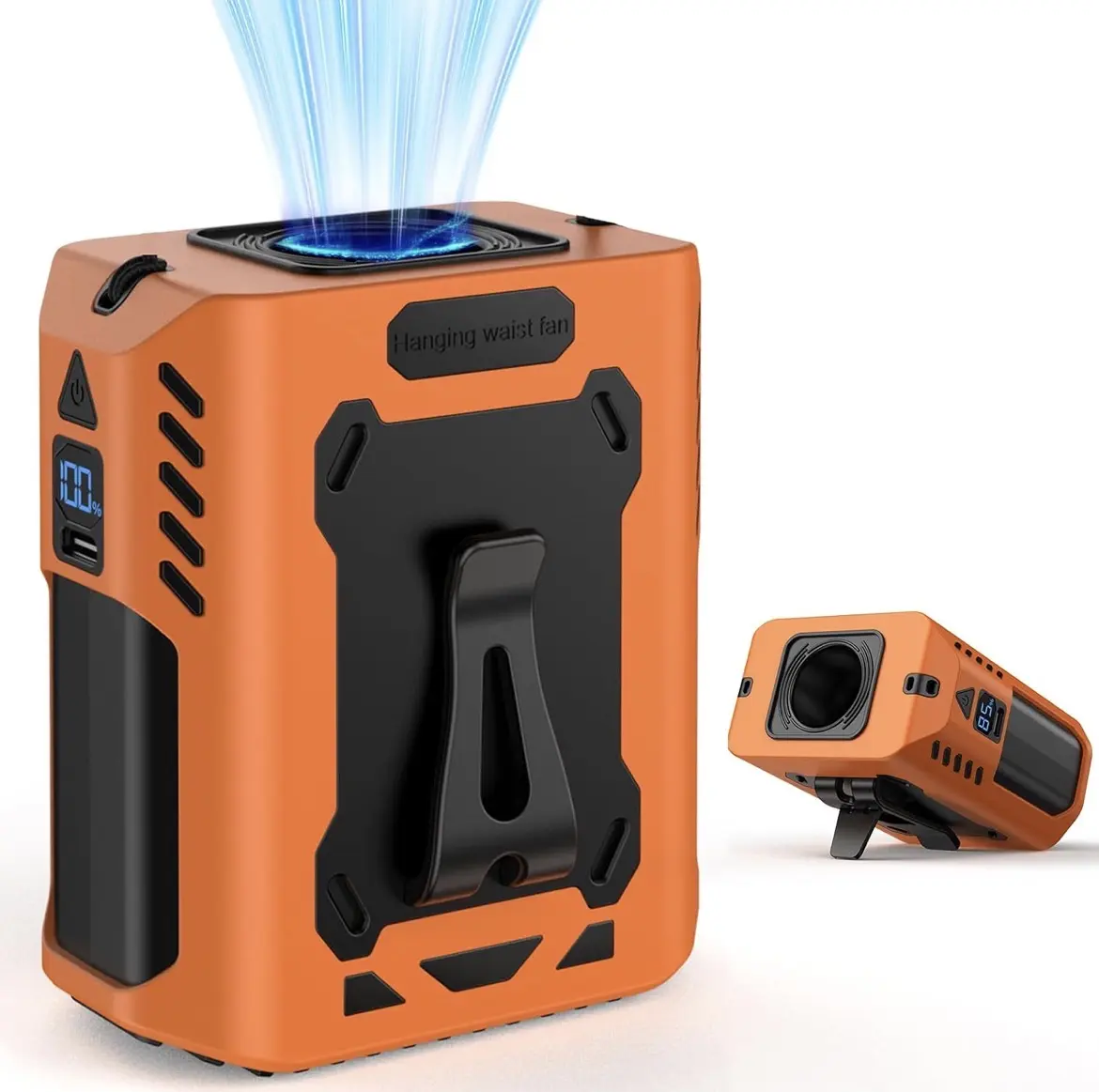 Portable Waist Fan | Rechargeable Clip-On Personal Cooling Fan with 6 Speeds for Work, Travel & Outdoors