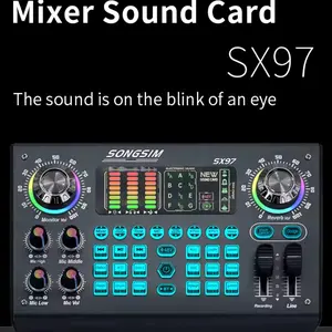 Professional Podcast Equipment Audio Interfaces Condenser Microphone with Voice Changer and Singing Mark Bundle.