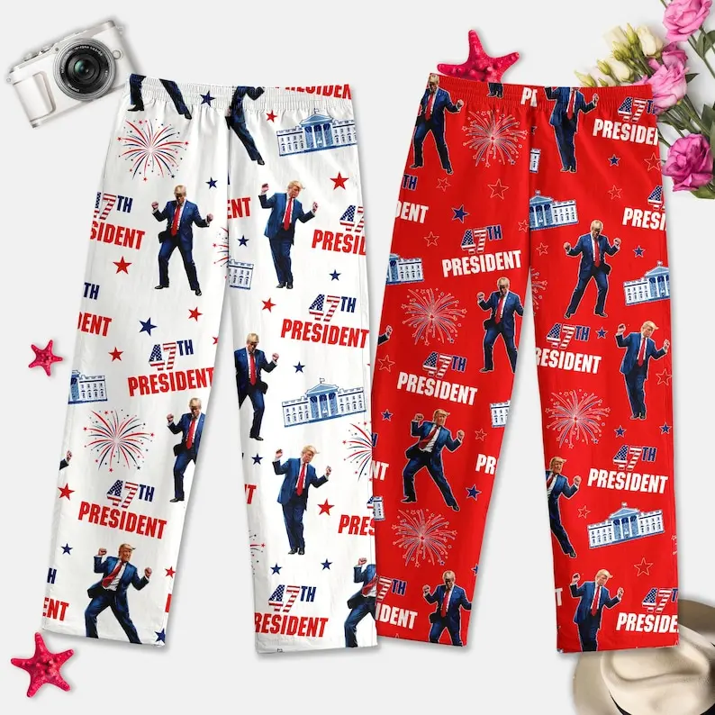 Inauguration Day 2025 Pajama Pants Trump Won Again, 47th President Sleepwear, Dancing Trump Pajamas, MAGA Gifts
