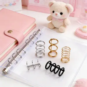 4pcs Easy Use Iron Binding Rings for Hand Account, Loose-Leaf Notebook & Photo Album Binding Clips