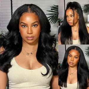 【Bye Bye Knots】Beautyforever 7x5 Put On And Go Yaki Bob/ Silky Straight Glueless Pre Cut Lace Wig Natural Hairline Human Hair Wigs