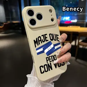 Honduras Spirit Call Pattern Straight Edge Phone Case for iPhone 17 15 16 14 Pro Max 13 12 11 XR XS Plus Air E Shockproof Drop Protection Rugged Durable Liquid Silicone Cover Cellphone Protective