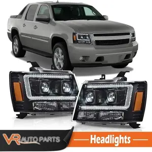 FITS 2007-14 CHEVY TAHOE SUBURBAN AVALANCHE BLACK LED DRL HEADLIGHT LAMPS New