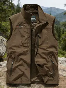 Men's Lightweight Outdoor Vest, Multi-Pocket Functional Tank Top, Ideal for Hiking, Camping, Photography, Fishing, Spring & Fall