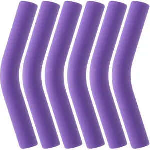 6 count Metal Straw  Tips 5/16 inch Wide(8mm Outer Diameter)  Grade Rubber Straw Covers  Flex Elbow Replacement Tip for Stainless Steel Metal Straws