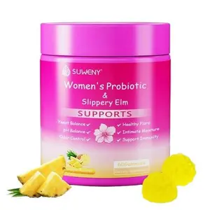 Her Juicy Feminine Probiotics Gummies,Women's Health - Supports ph Balance,with Slippery Elm, Prebiotics & Lactobacillus Blend, Immune System, Pineapple Flavor-60 Gummies Healthcare Edible her  juicy  feminine  probiotics