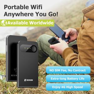 ECOVOX 2025 Upgraded Portable WiFi Hotspot – Global Unlimited 4G Data, No SIM Card Required, Tri-Band Support, Perfect for Home/RV/Travel/Outdoor Wireless WiFi Router