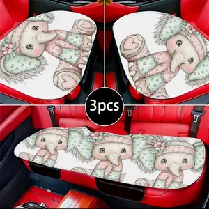 1/2pcs Car Seat Cushion, Cute Cartoon Elephant Pattern, Multiple Specifications Available, Single - sided Color, Soft Material, Comfortable For Car Interior, Stylish Decoration For Auto Seats