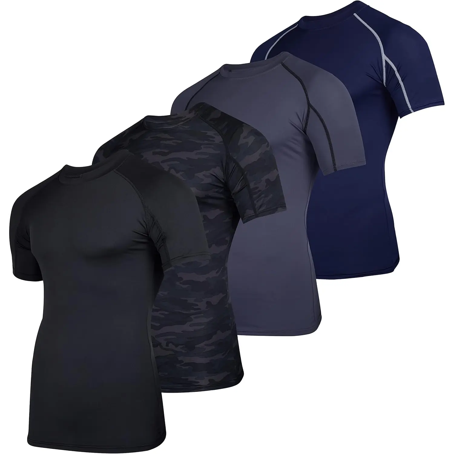 Real Essentials 4 Pack: Men'S Short Sleeve Compression T-Shirt Base Layer Undershirt Athletic Top (Available in Big & Tall) Real Essentials