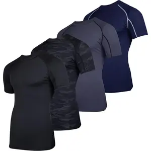 Real Essentials 4 Pack: Men'S Short Sleeve Compression T-Shirt Base Layer Undershirt Athletic Top (Available in Big & Tall) Real Essentials
