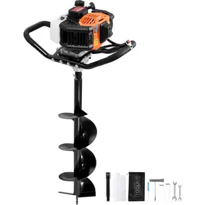 VEVOR Post Hole Digger, Gas Powered 52CC 1450W Earth Auger, 8' Drill Bit 1 Ext Rod, Farm/ Garden Post Hole Digger, EPA CertifiedVEVOR Super Brand Day