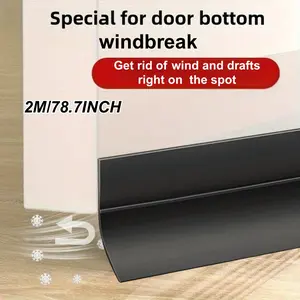 1Roll 2m/78.7inch Self-Adhesive Door Threshold Seal Strip, Bathroom Shower Door Water Barrier Guard for Door Edge, Blocks Water Splash, AC Air Leak, Insects & Dust, Noise Reduction Door Bottom Seal for Glass & Wooden Doors, Easy Install Home Upgrade