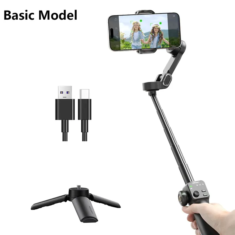 Handheld 3 Axis Anti-shake Shooting Stand (1 Count), Rotating Automatic Face Tracking Tripod Stabilizer for Live Video, Phone Accessories, Content Creator Tools 3