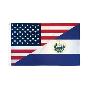 USA/El Salvador Combination Flag 3x5ft Poly