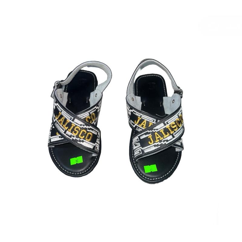 Huaraches de Estados de Mexico / Crossed sandals embroidered Mexican States Tire Sole Natural Cowhide Leather