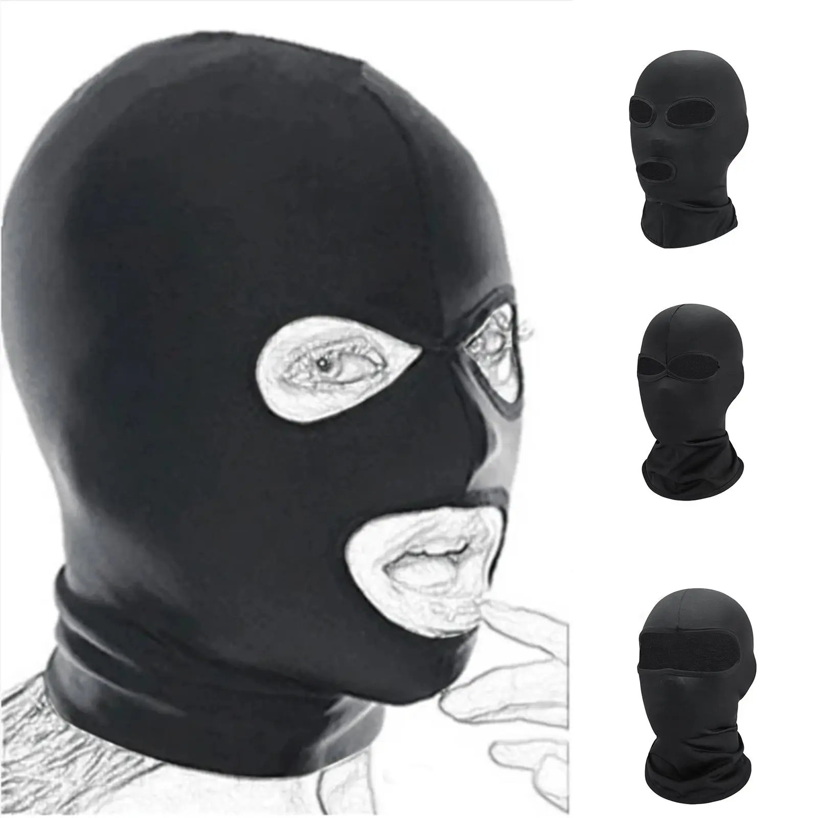 Full Head Mask, 1 Count Elastic Fit Balaclava Mask, Full Face Coverage, Party Mask, Costume Accessories for Men & Women, Party Supplies for Cosplay, Costume Accessories, Halloween, Eye, Party Face Masks, Cool Mask, Party Accessory