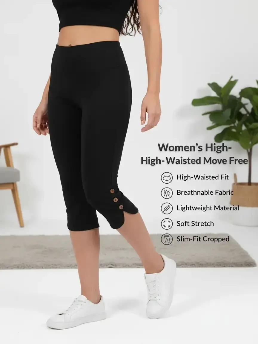 CQQNBV Women's High-Waisted Breathable Lightweight Capri Leggings, Soft Stretch Fabric, Slim-Fit Cropped Bottoms for Workout,   slim-fitting  Casual Wear ，  Suitable  gym woman  ，High  waist sport sohochic Day Everyday Pants Smooth Top Womenswear