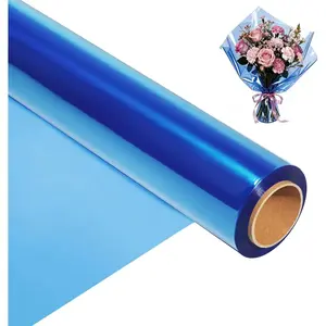 200 ft Blue Cellophane Wrap Roll (16 In x 200 Feet) - 2.5 Mil Thick for Gift Baskets, Bouquets, Party Decorations